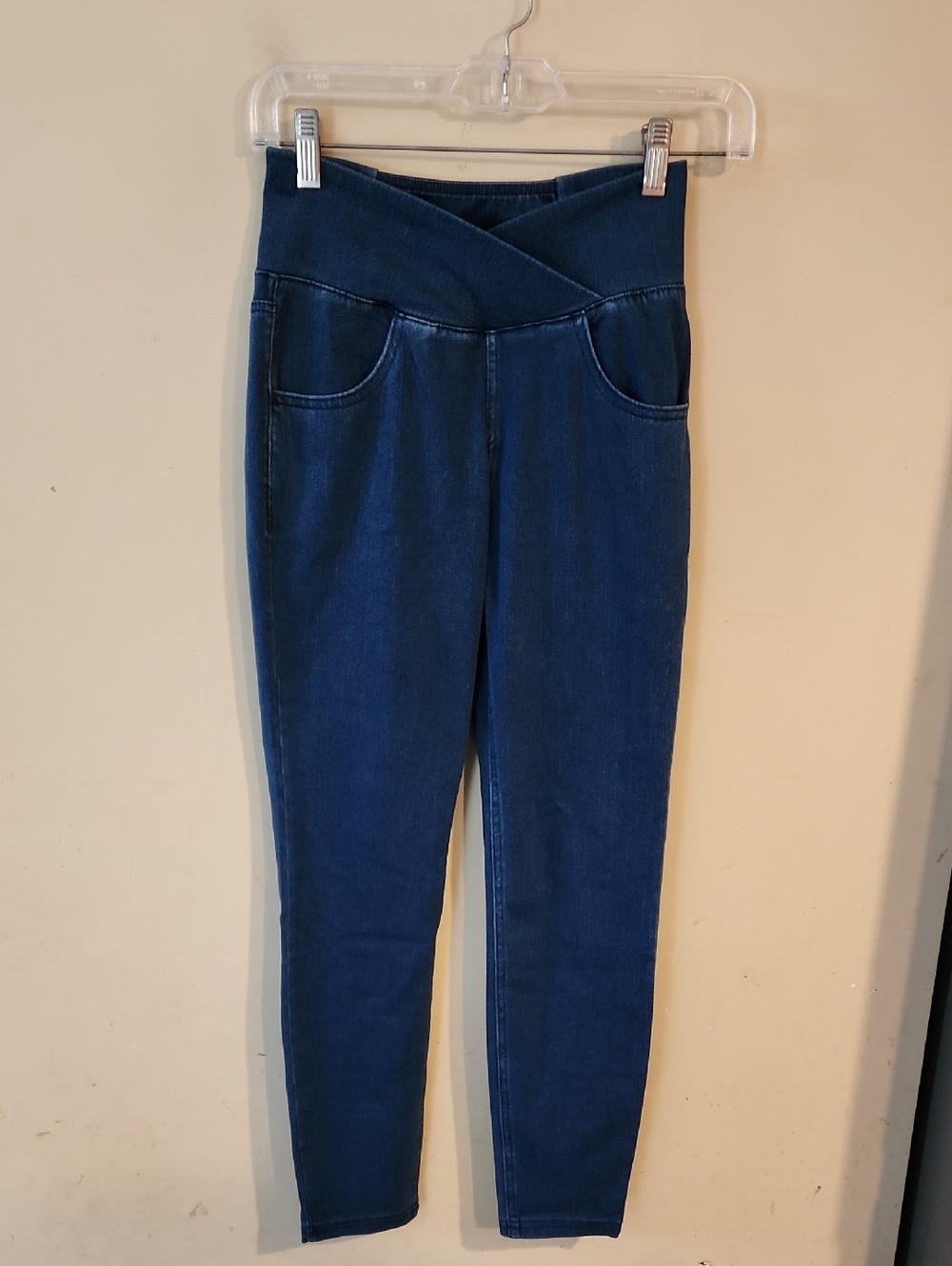 HALARA Crossover Waist Indigo Blue Jeggings
